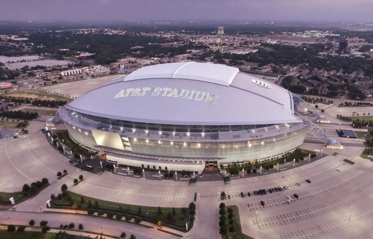 Vista aérea do AT&T Stadium, em Arlington